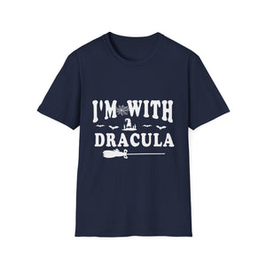 I’m With Dracula T‑Shirt — Funny Halloween Vampire Tee