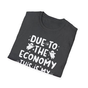 Halloween T-Shirt — “Due to the Economy This Is My Halloween Costume” Funny Ghost Tee