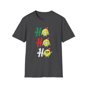 Christmas Tennis 'Ho Ho Ho' T-Shirt — Festive Tennis Ball Holiday Tee