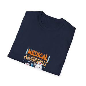 Medical Assistant Halloween T-Shirt — Cute Ghost Nurse & Syringe Costume Tee