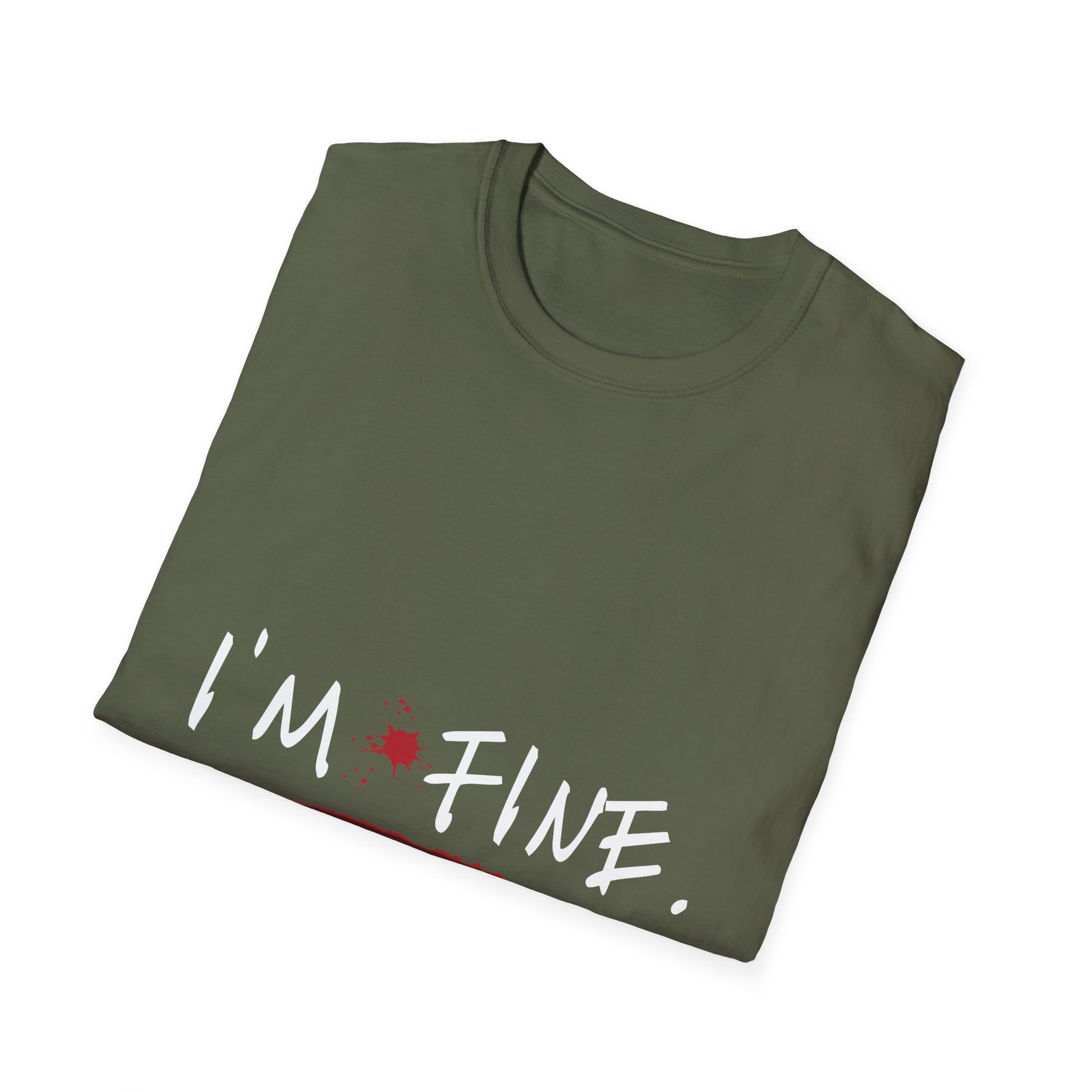I'm Fine T-Shirt — Dark Humor Graphic Tee with Red Accent