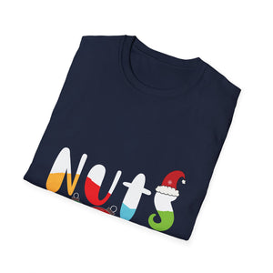Christmas Nuts Graphic T-Shirt — Festive Holiday Ornaments & Santa Hat Tee