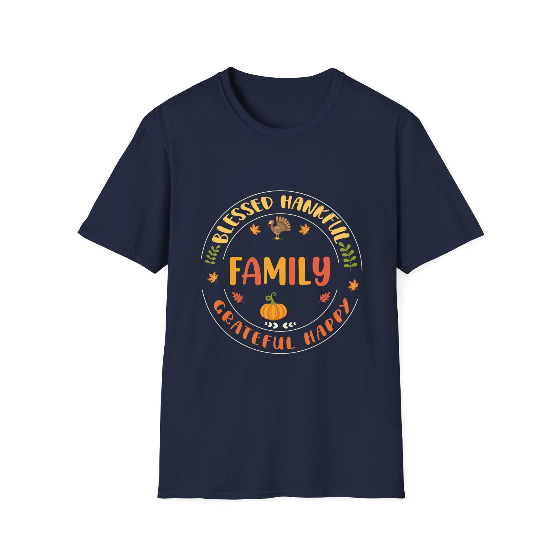 Thankful Family Thanksgiving T-Shirt — Blessed Grateful Happy Fall Design