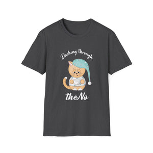Christmas Cat Dashing Through The No Coffee Grumpy Christmas Unisex T-Shirt