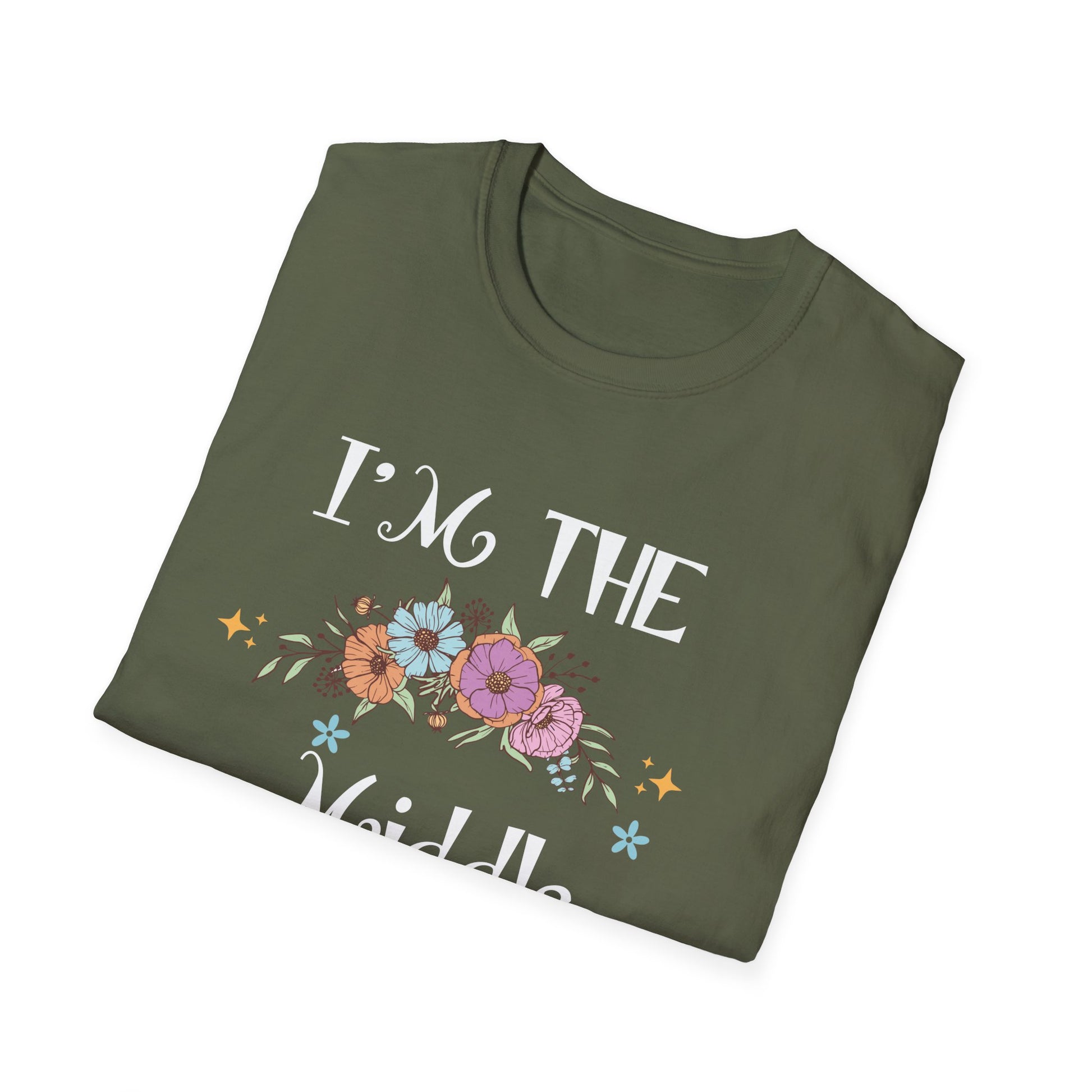 Middle Sister T-Shirt — “I’m the Middle Sister, I’m the Reason We Have Rules” Floral Tee