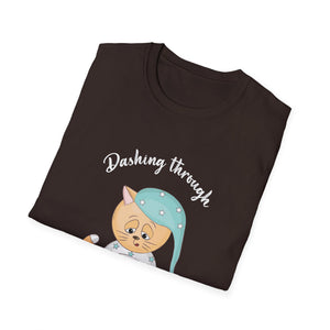 Christmas Cat Dashing Through The No Coffee Grumpy Christmas Unisex T-Shirt