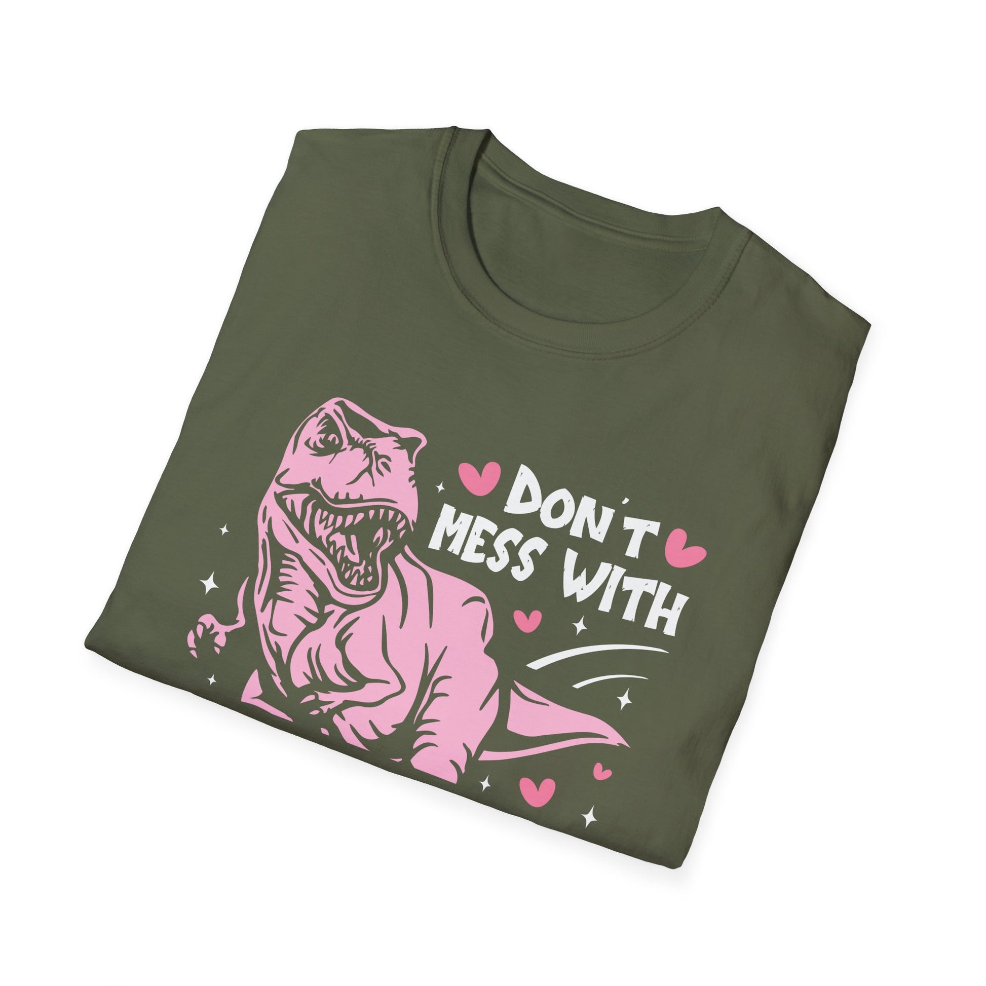 Mamasaurus T‑Shirt — "Don't Mess With Mamasaurus You'll Get Jurasskicked" Dinosaur Mom Tee