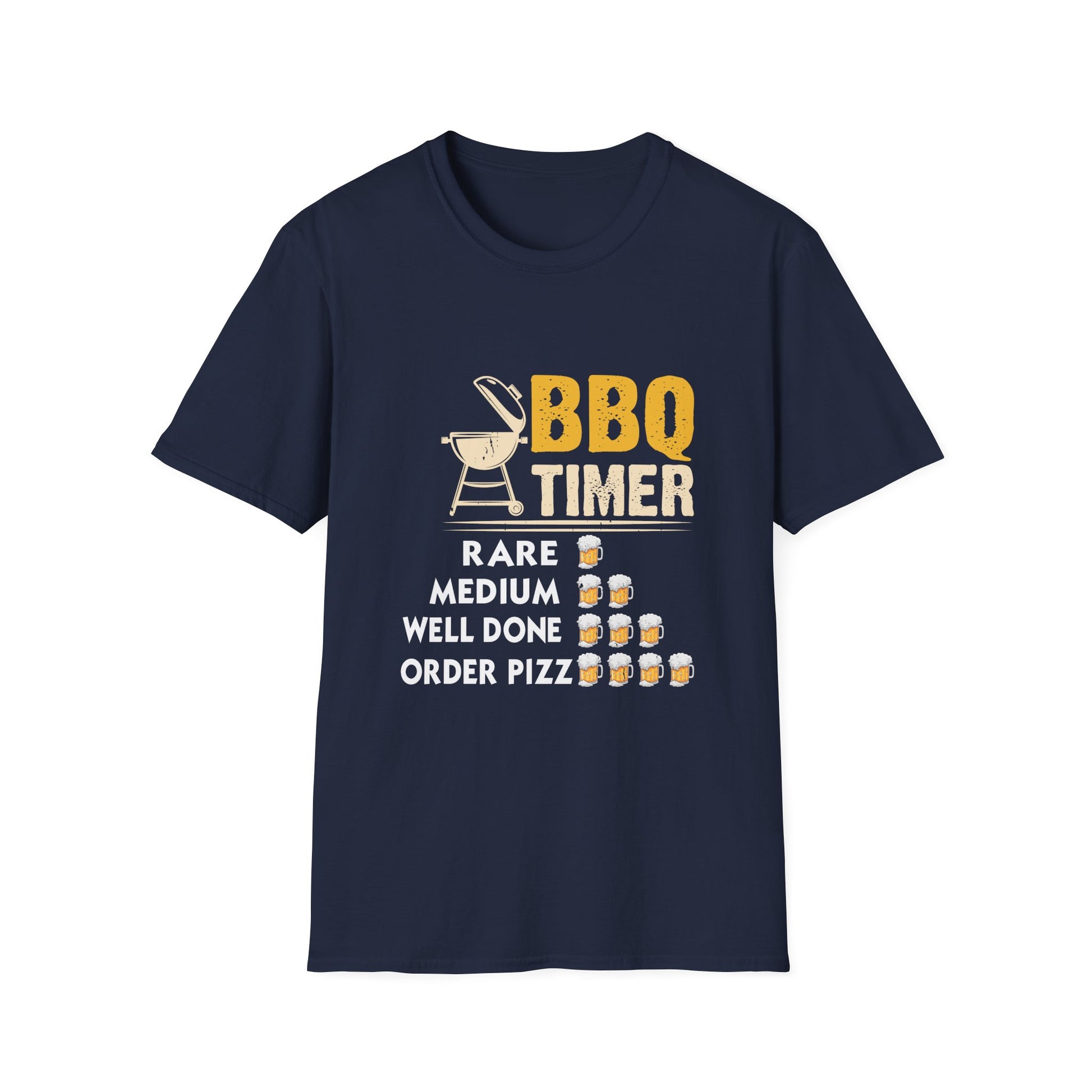 BBQ Timer T-Shirt — Funny Grilling Beer Icons Tee