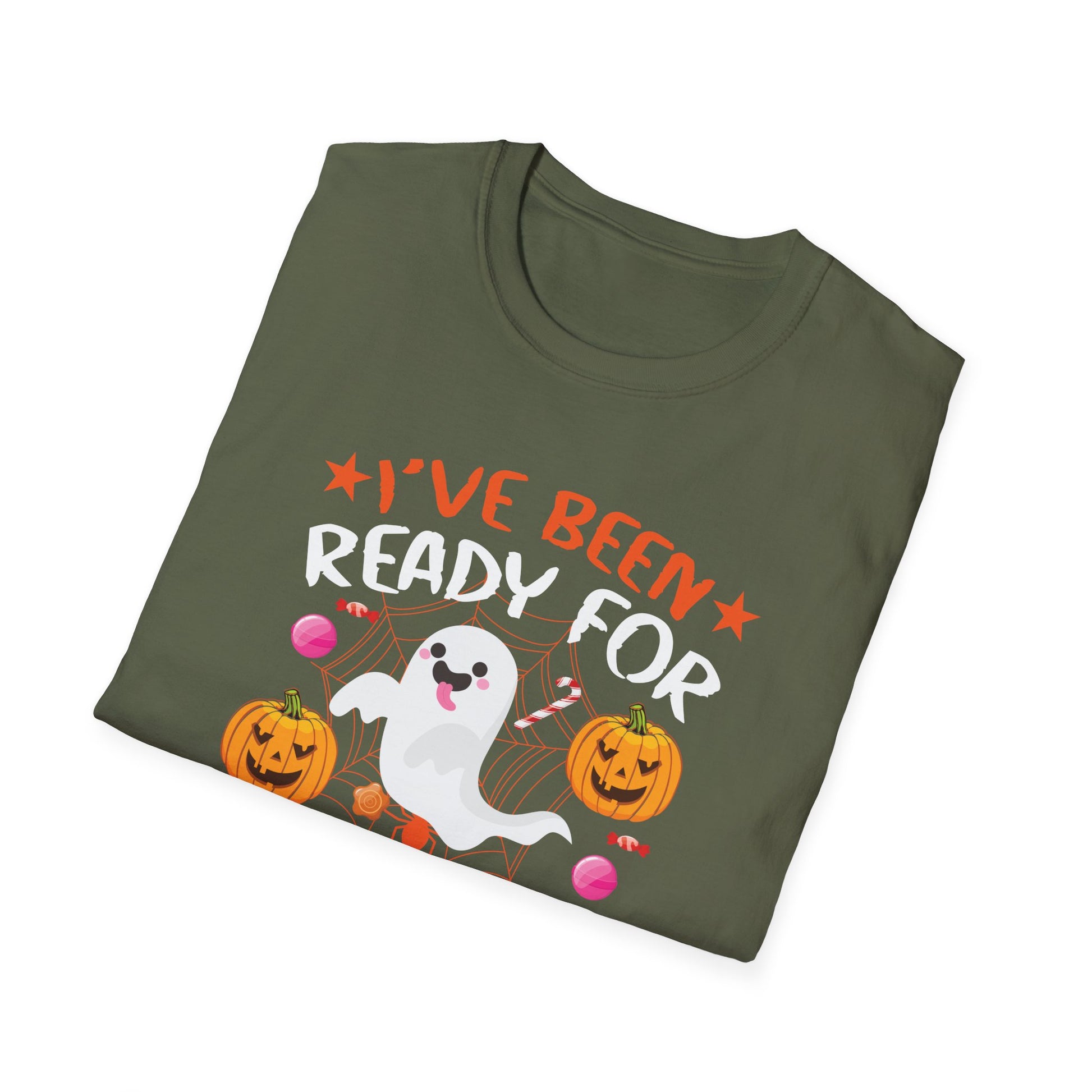 Halloween Ghost T-Shirt – "I've Been Ready for Halloween Since Last Halloween" Cute Pumpkin Tee