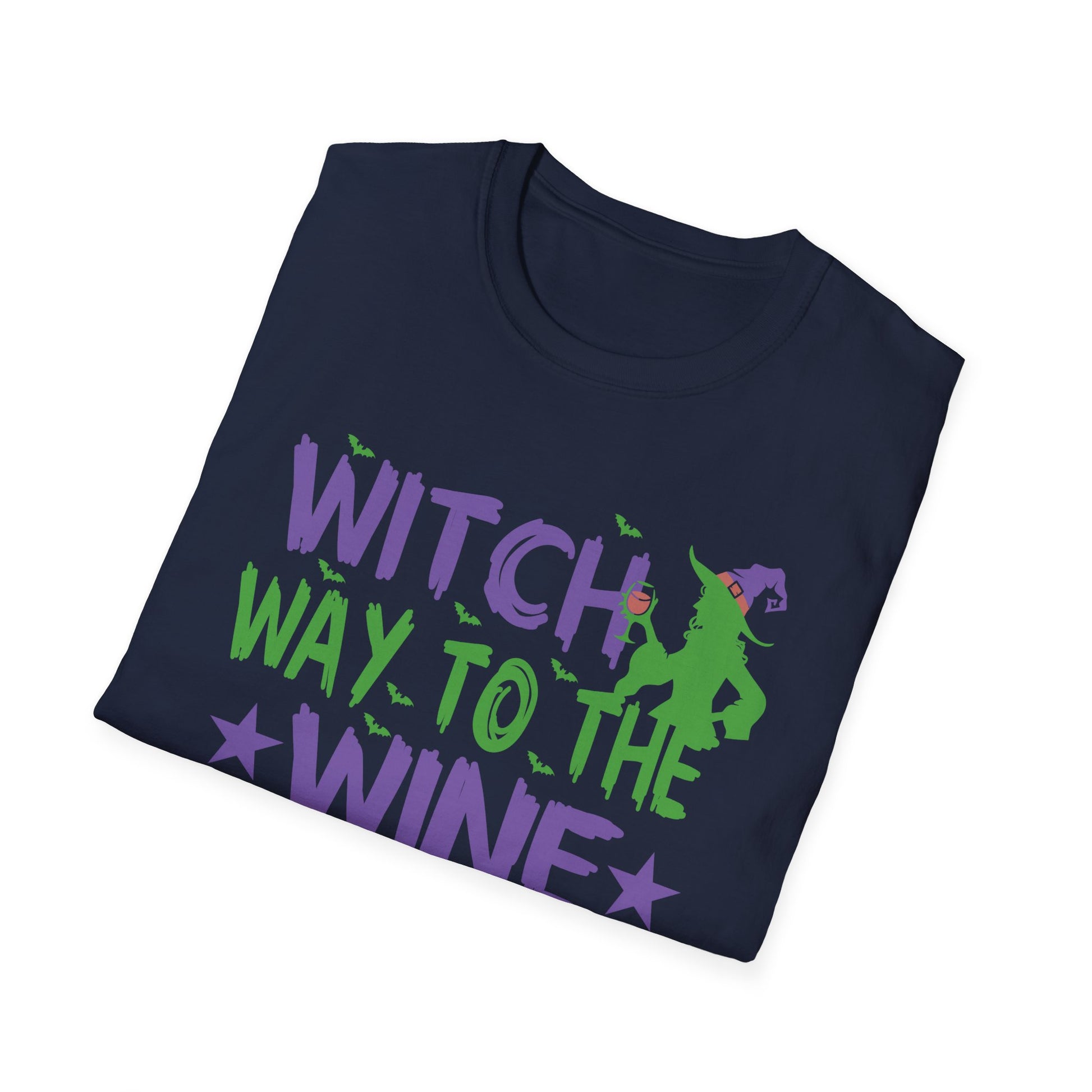 Witch Way To The Wine T-Shirt — Funny Halloween Wine Tee