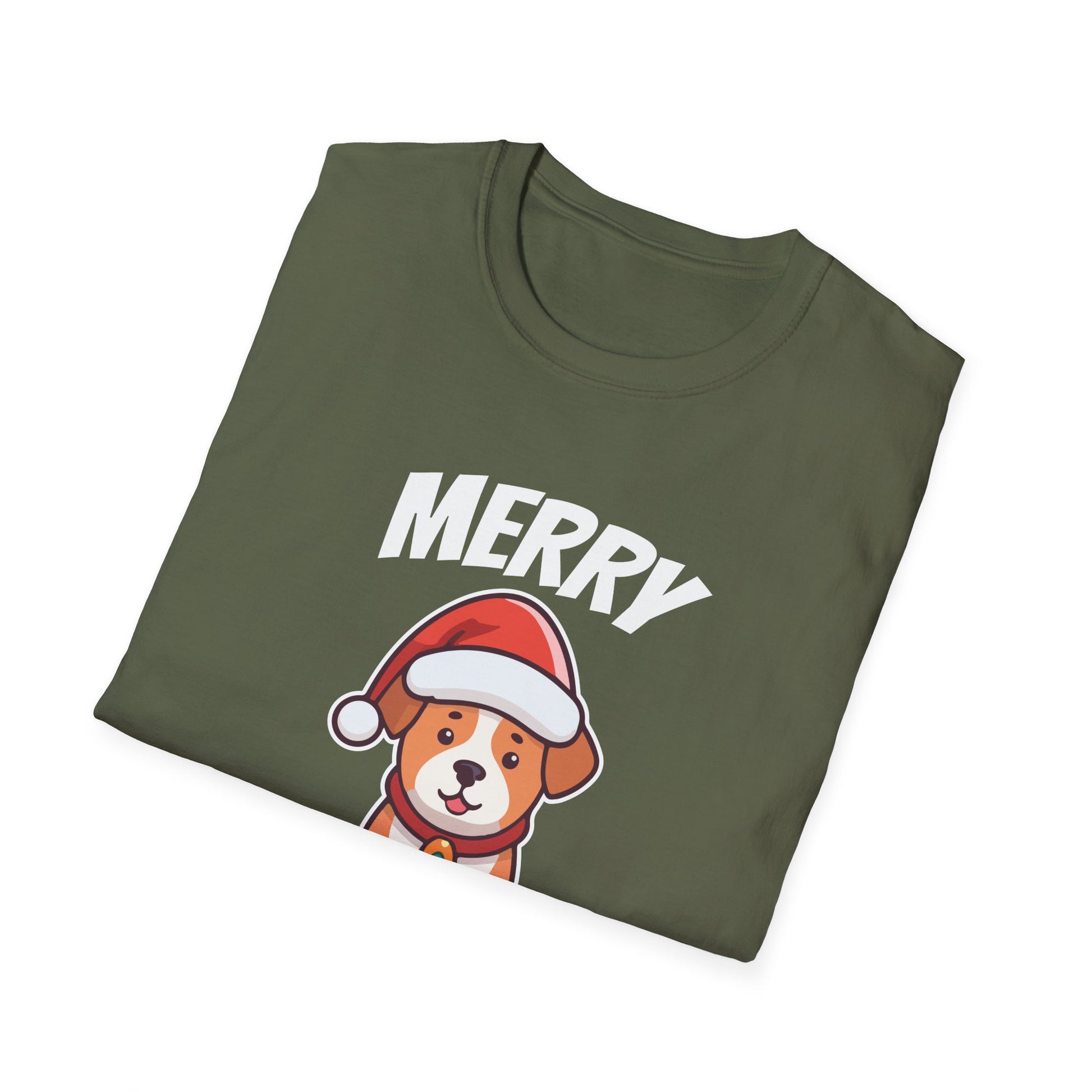 Merry Woofmas T-Shirt — Cute Santa Dog Christmas Tee