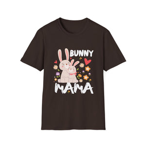 Bunny Mama T-Shirt — Cute Mother's Day Rabbit Tee with Floral Hearts
