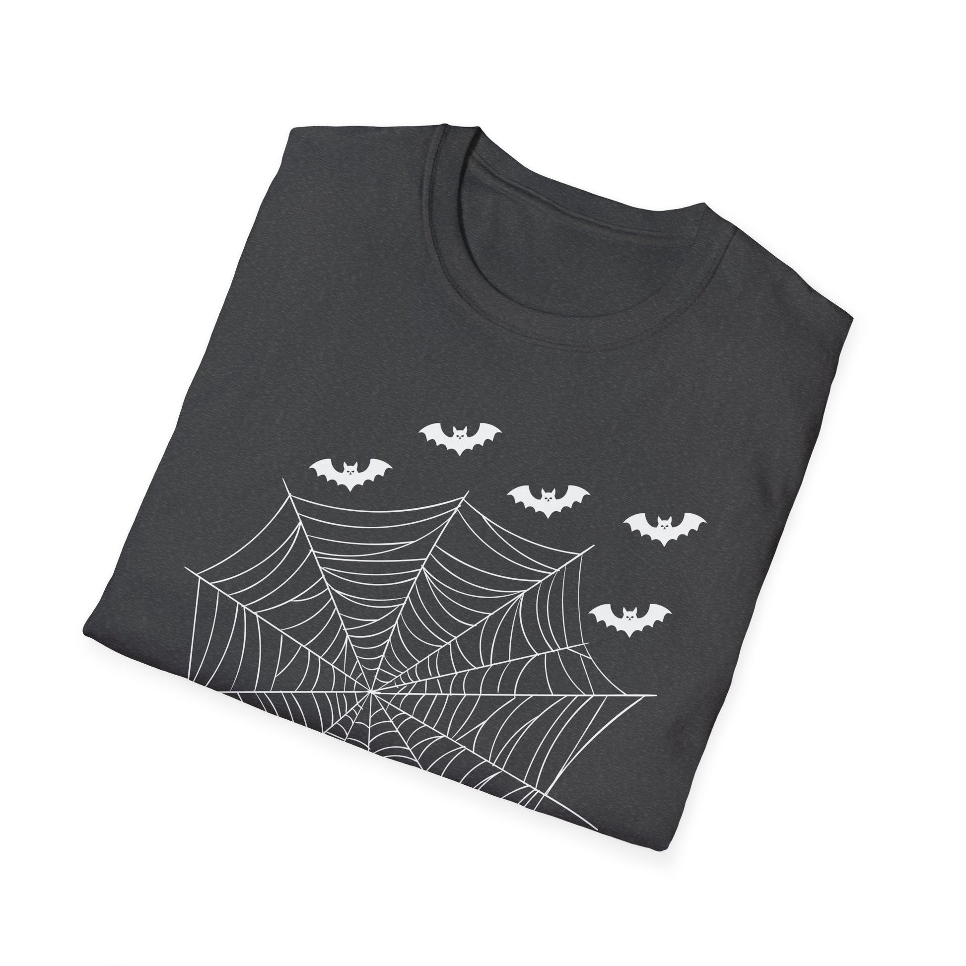 Spiderweb & Bats T-Shirt — Halloween Spider Tee