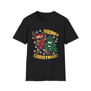 Christmas Reindeer & Tree Shirt – Merry Christmas Holiday Tee
