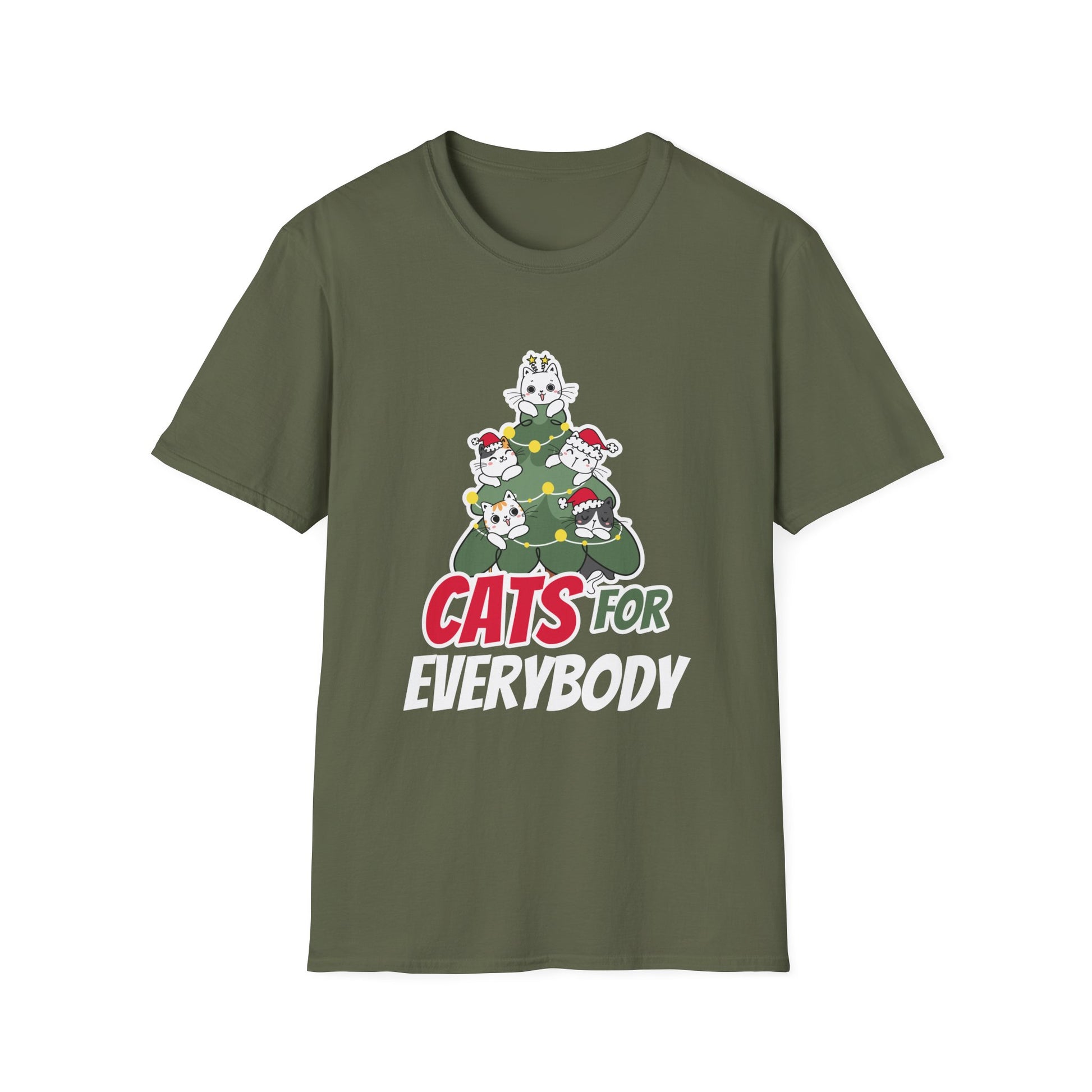 Cats For Everybody Christmas Cat Funny Xmas Women Santa Unisex T-Shirt