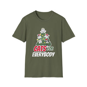 Cats For Everybody Christmas Cat Funny Xmas Women Santa Unisex T-Shirt