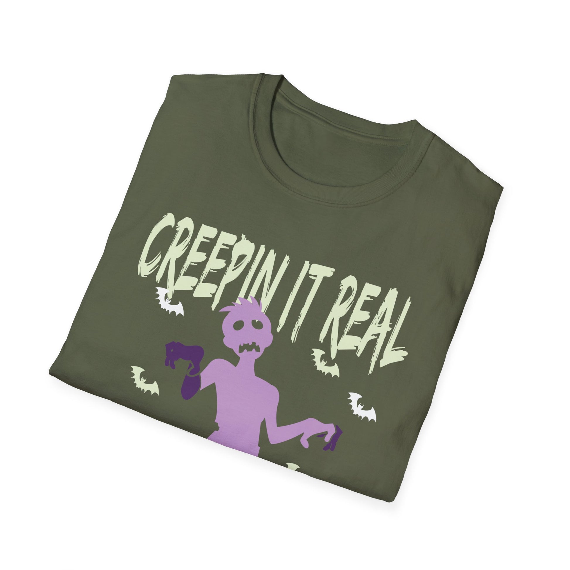 Creepin It Real_ Halloween Costume_ Halloween Pun Tee Unisex Softstyle T-Shirt