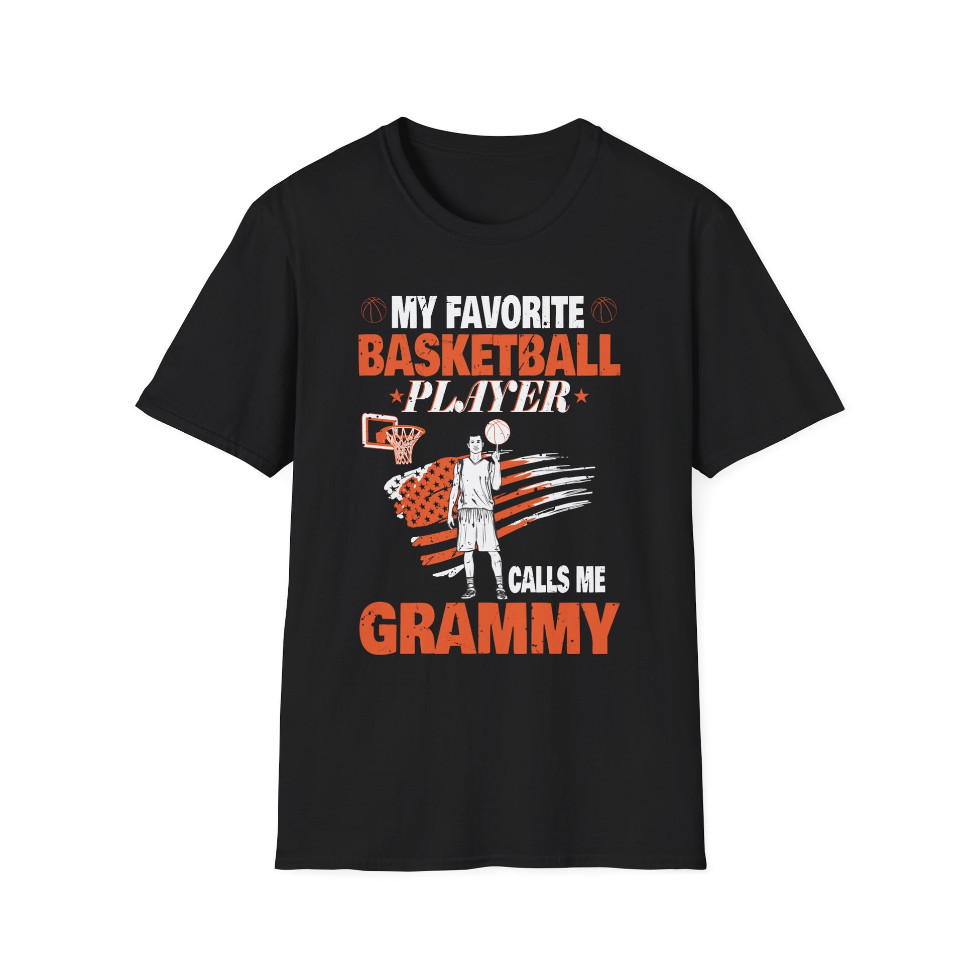 My Favorite Basketball Player Calls Me Grammy USA Flag Unisex T-Shirt