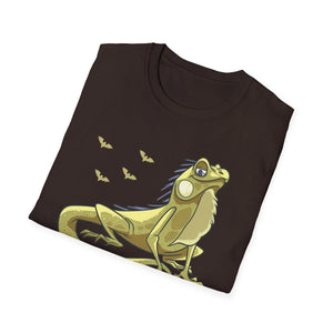 Iguana Graphic T-Shirt — Yellow Lizard Illustration Tee