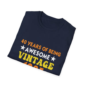Vintage 1985 40th Birthday T-Shirt — 40 Years of Being Awesome, Limited Edition