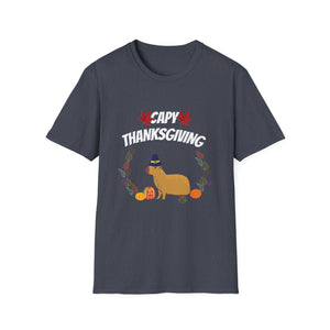 Capybara Thanksgiving T-Shirt — Cute Fall Turkey Capy Design for Thanksgiving  Unisex T-Shirt