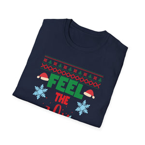 Feel the Joy Christmas T-Shirt — Holiday Ugly Sweater Style Tee