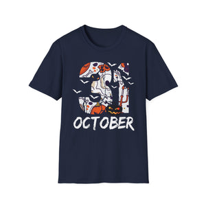 October Skull T-Shirt — Halloween October Graphic Tee