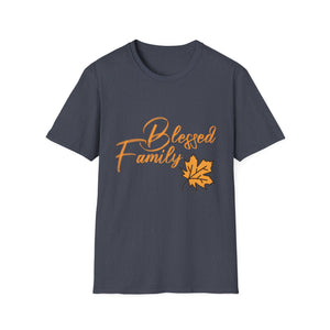 Blessed Family T-Shirt — Fall Leaf Design, Thanksgiving Family Tee  Unisex T-Shirt