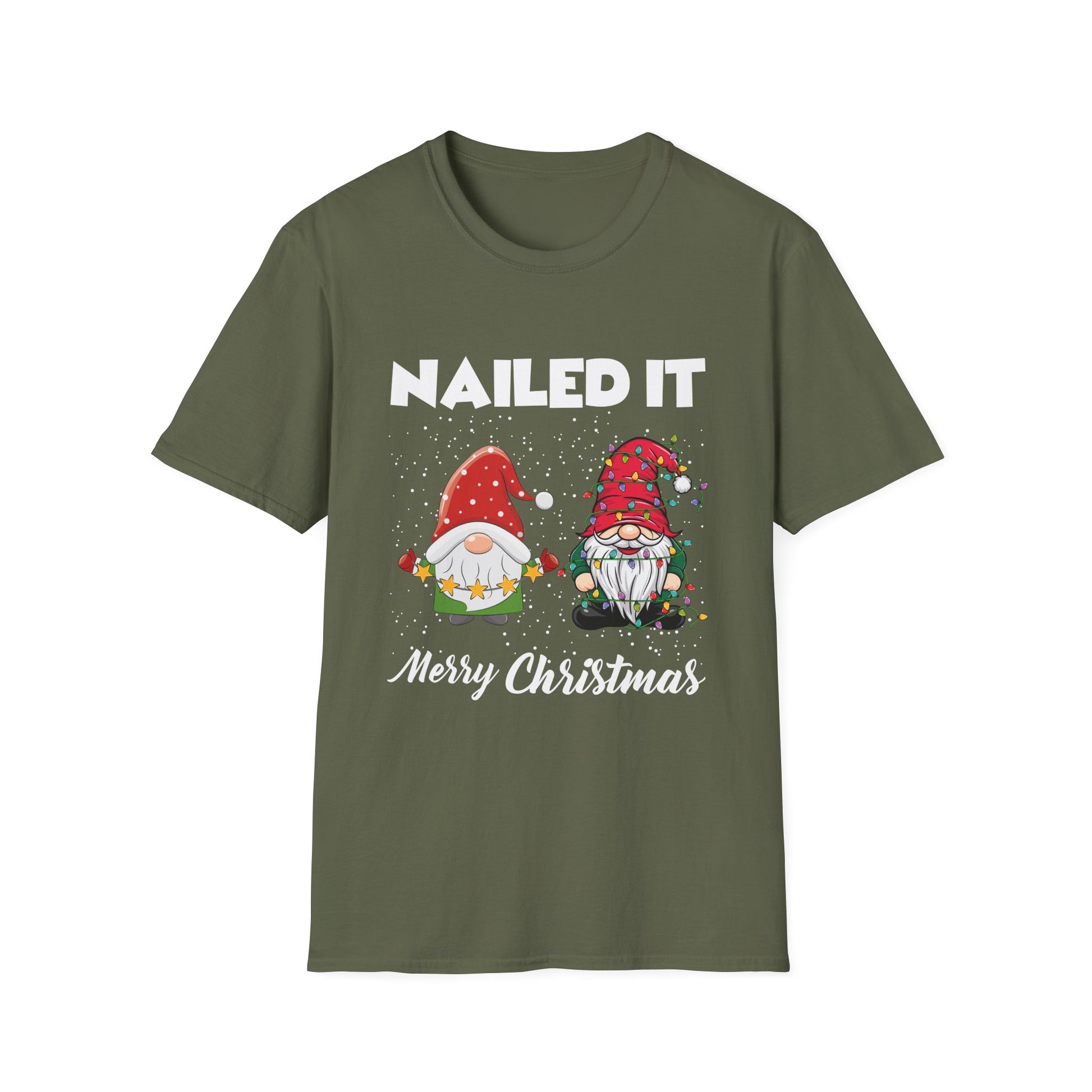 Christmas Gnomes Tangled Lights Merry Christmas Nailed It Unisex T-Shirt