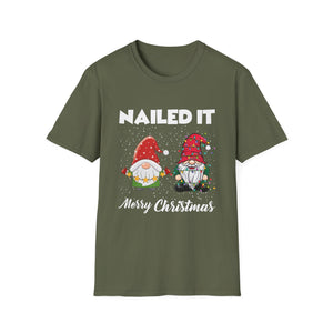 Christmas Gnomes Tangled Lights Merry Christmas Nailed It Unisex T-Shirt