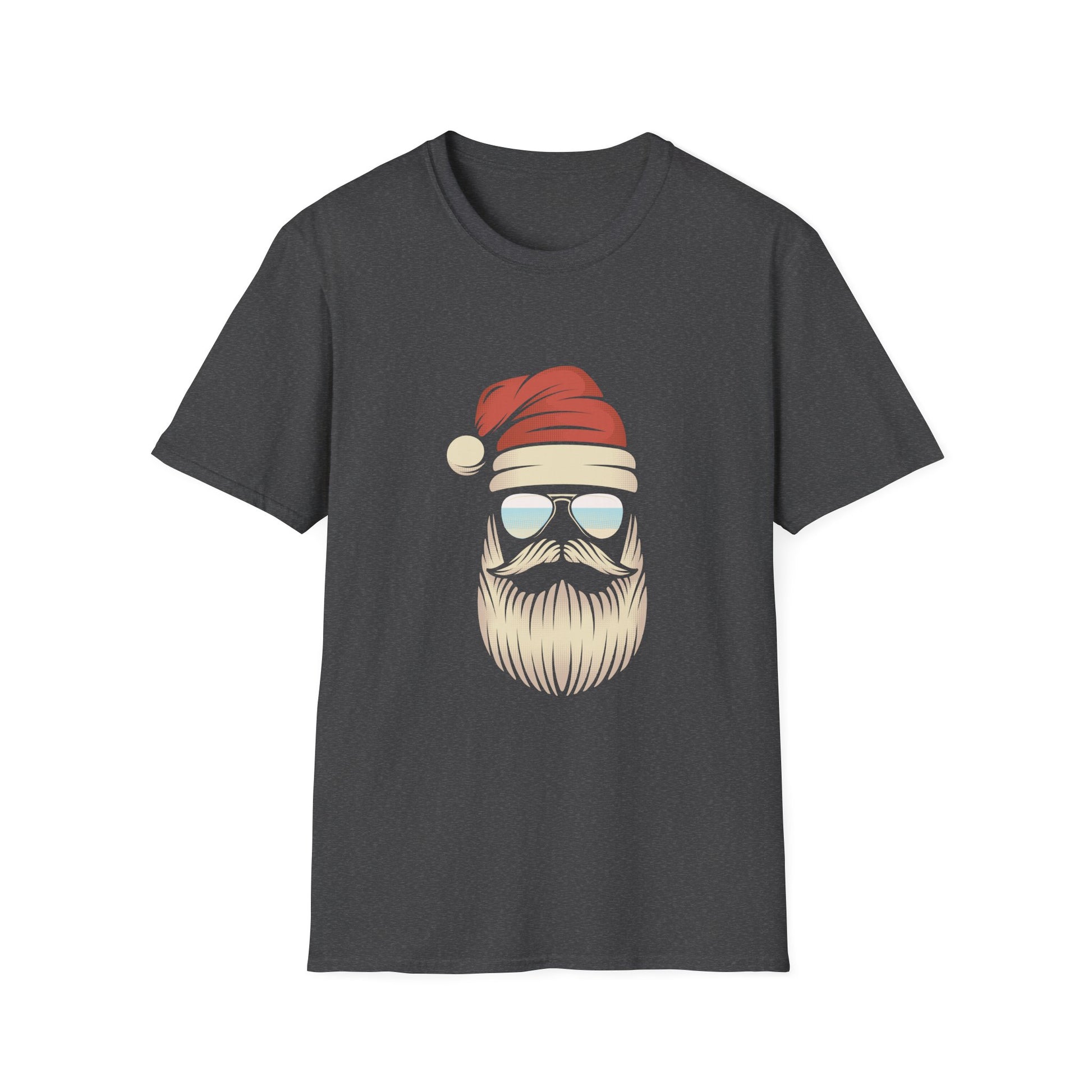 Santa Beard Graphic T-Shirt — Cool Hipster Santa Christmas Tee