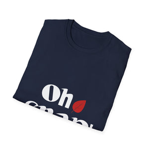Oh Snap! T-Shirt — Funny Retro Graphic Tee with Red Leaf Accent  Unisex T-Shirt