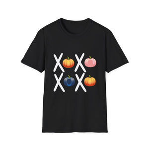 Pumpkin Tic-Tac-Toe T-Shirt — Fall Cute Patchwork Pumpkins Tee