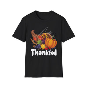 Thankful Cornucopia T-Shirt — Autumn Harvest Thanksgiving Tee  Unisex T-Shirt