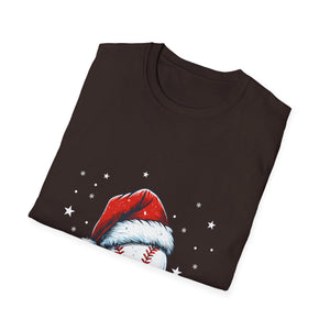 Christmas Baseball Xmas Santa Sports Hat Ball Kids Boys Men Unisex T-Shirt