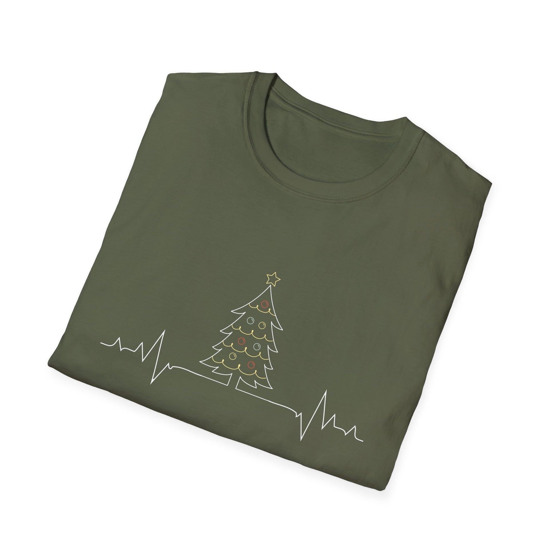 Christmas Heartbeat Xmas Christmas Tree Heartline Unisex T-Shirt