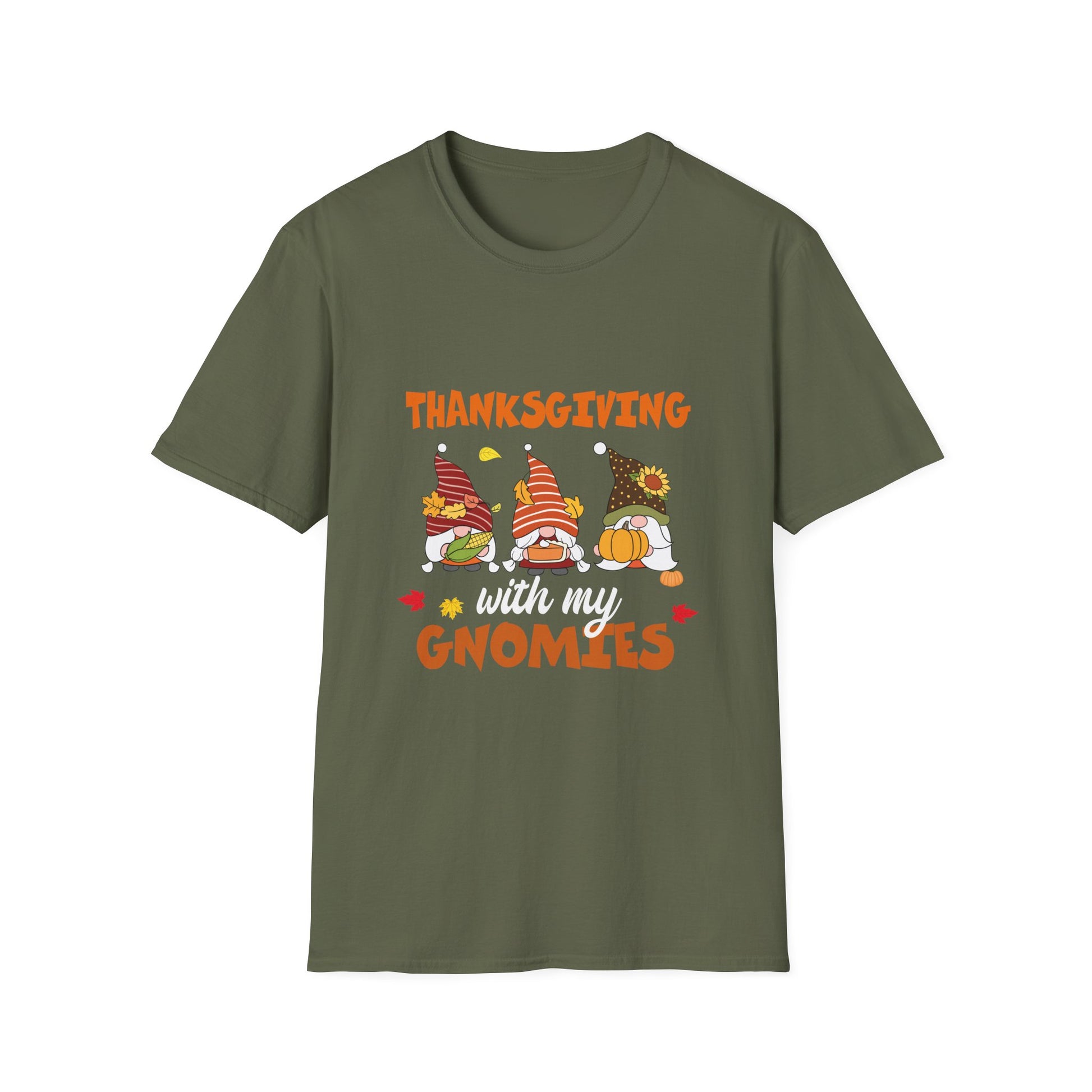 Thanksgiving With My Gnomies T-Shirt — Cute Fall Gnome Tee for Family & Friends