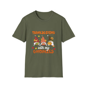 Thanksgiving With My Gnomies T-Shirt — Cute Fall Gnome Tee for Family & Friends