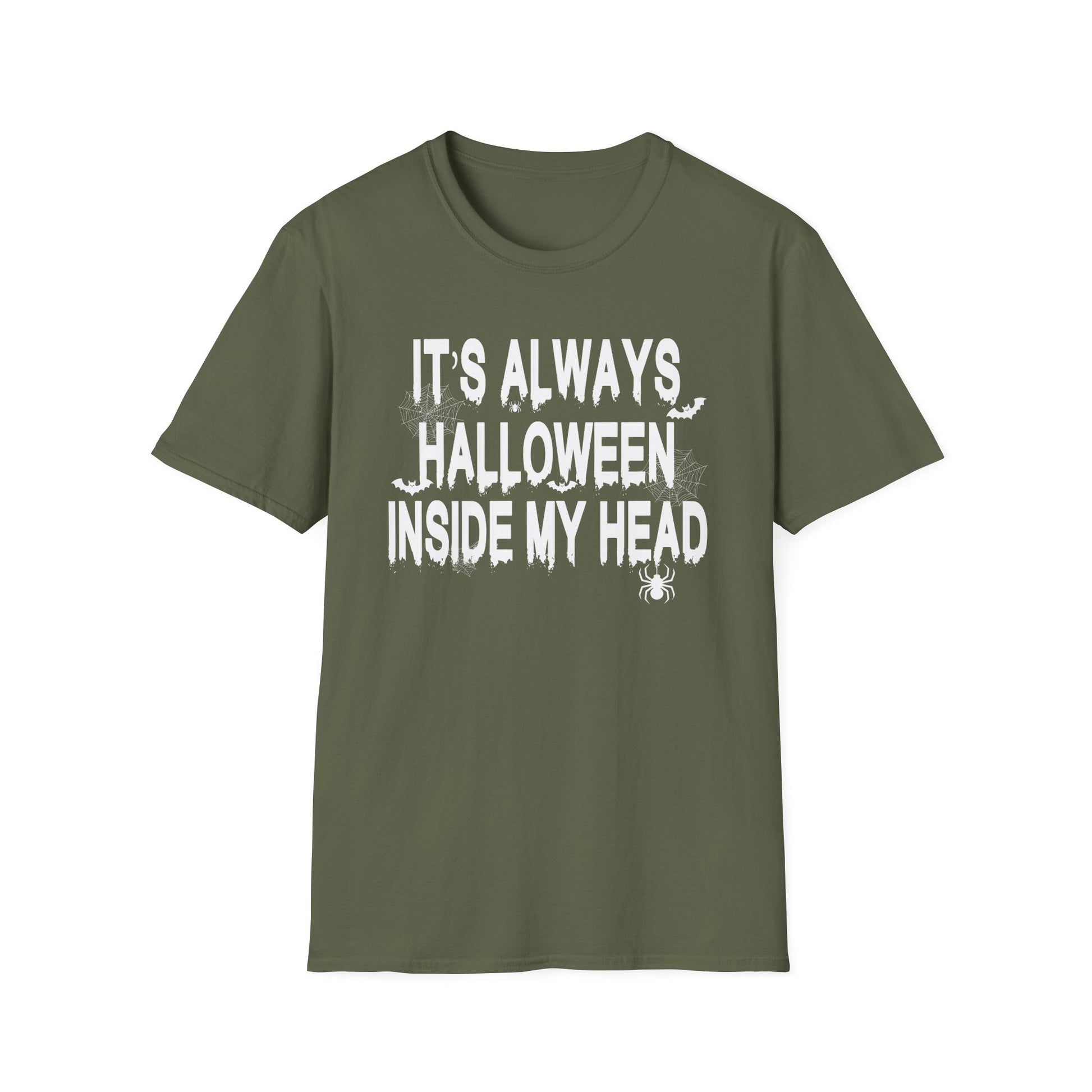 Halloween T-Shirt — "It's Always Halloween Inside My Head" Spooky Graphic Tee