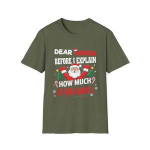 Christmas T-Shirt — “Dear Santa Before I Explain How Much Do You Know?” Funny Holiday Tee