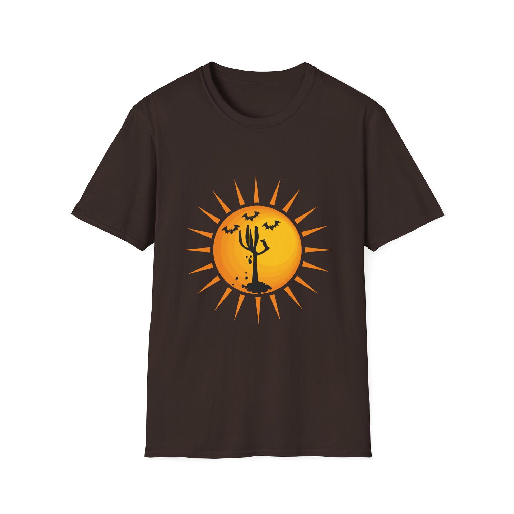 Desert Sun Halloween T-Shirt — Spooky Cactus Silhouette Tee