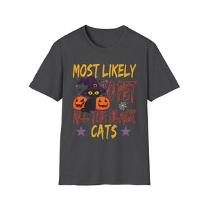 Halloween 'Most Likely to Pet All the Black Cats' T-Shirt