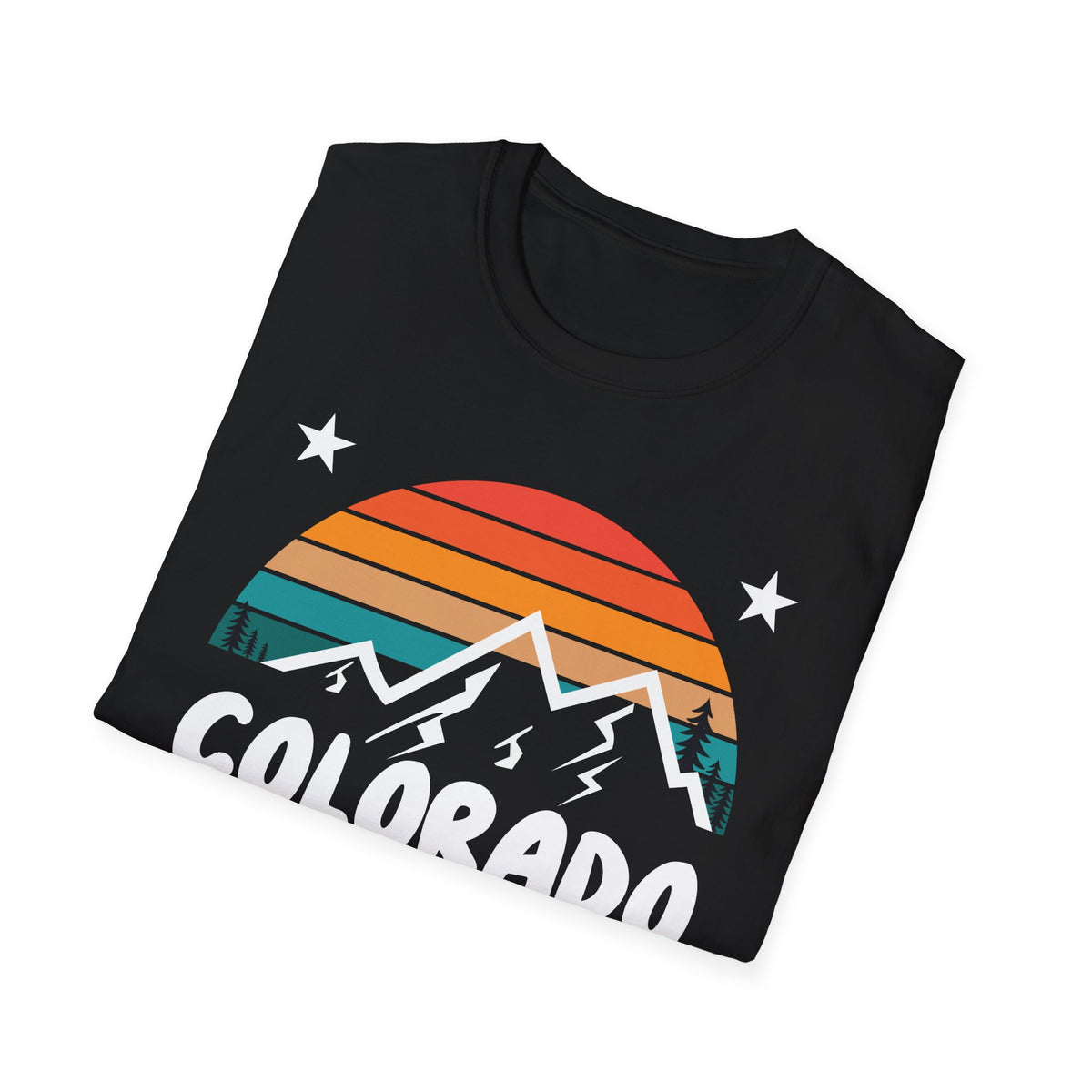 Colorado Retro Mountain T-Shirt — Vintage Sunset Rockies Tee