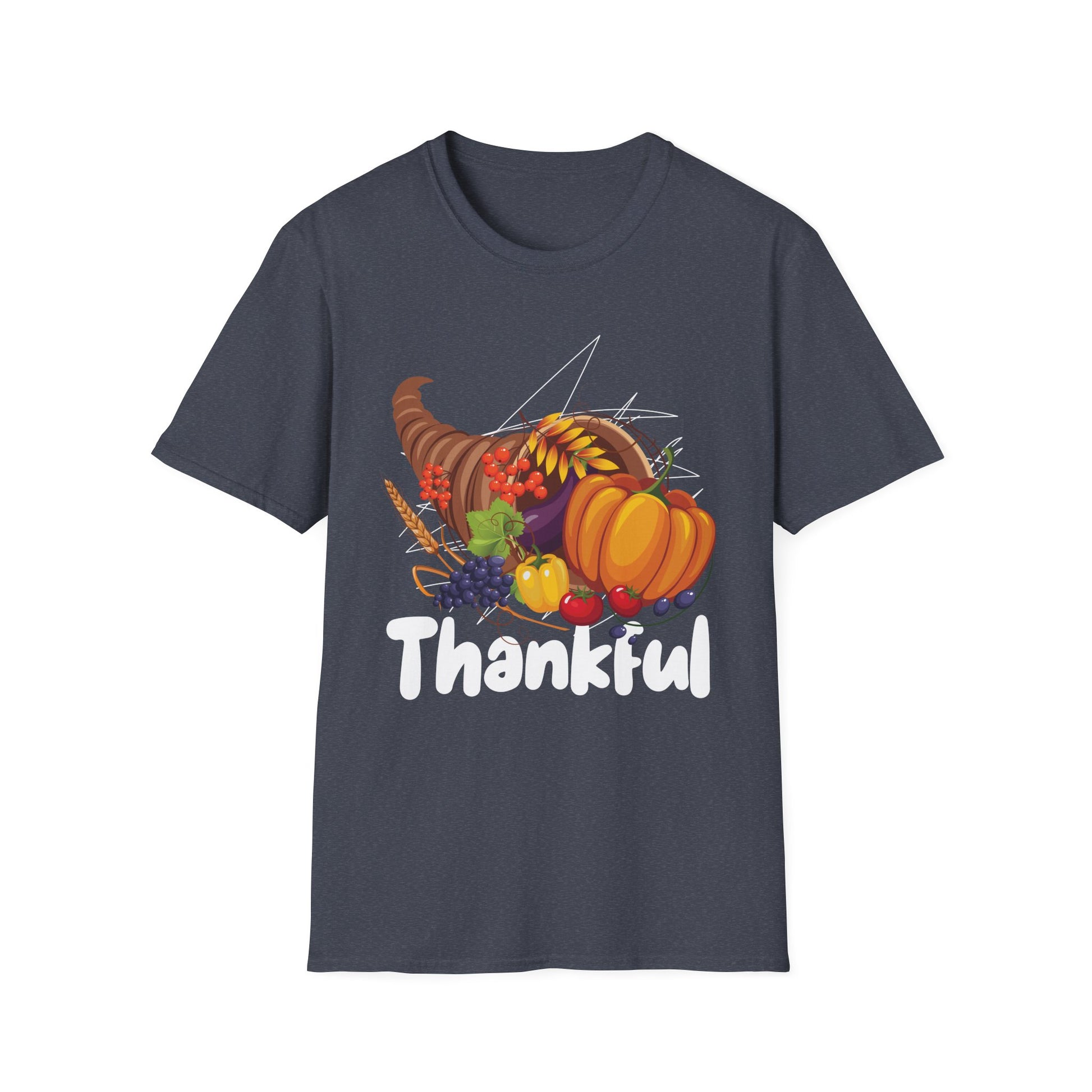 Thankful Cornucopia T-Shirt — Autumn Harvest Thanksgiving Tee  Unisex T-Shirt