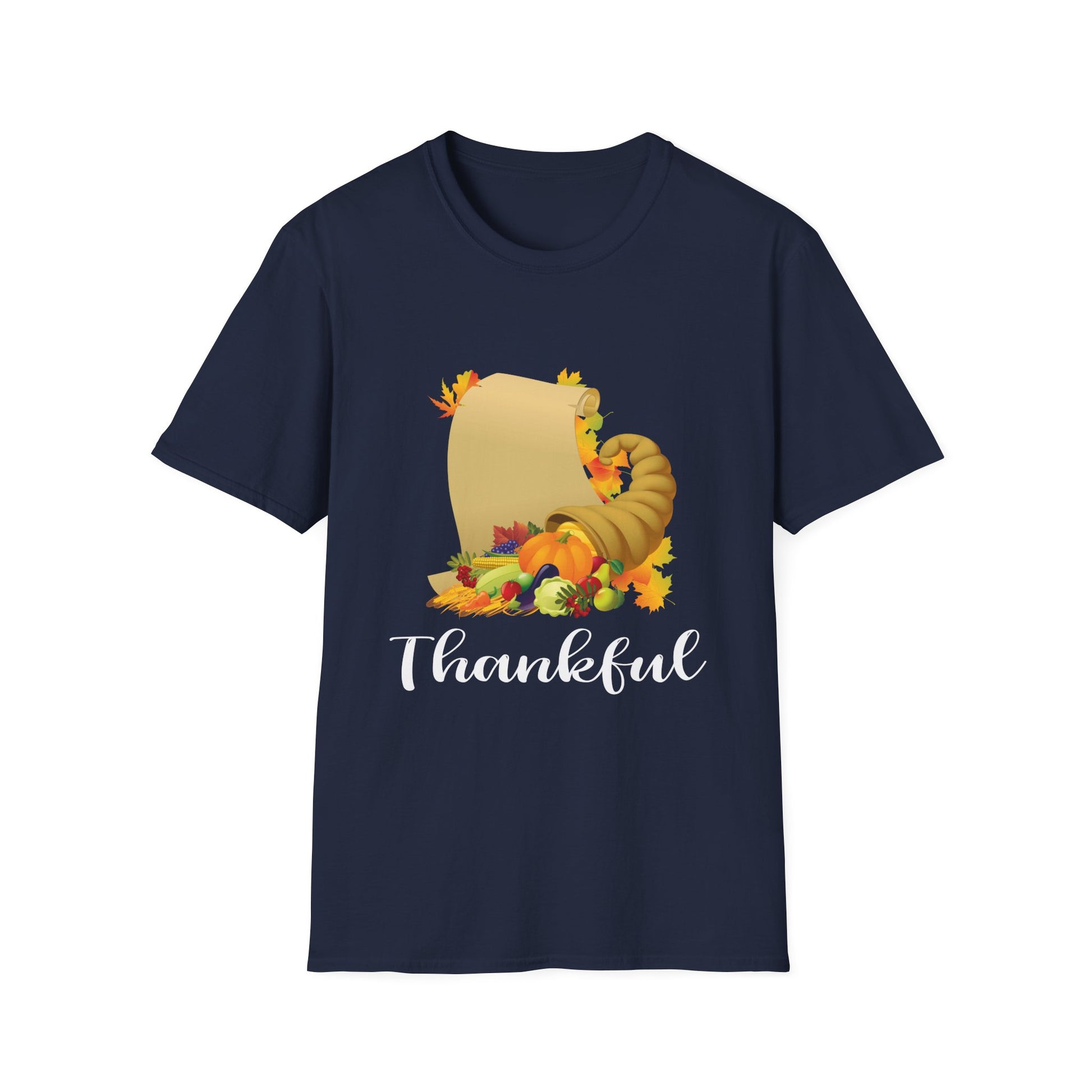 Thankful Cornucopia T-Shirt — Fall Thanksgiving Harvest Tee  Unisex T-Shirt