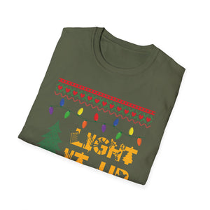 Light It Up Christmas T-Shirt — Holiday Lights & Tree Ugly Sweater Tee