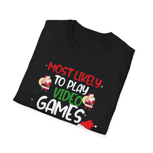 Most Likely To Play Video Game Family Matching Christmas Unisex T-Shirt