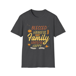 Blessed Thankful Family T-Shirt — Grateful & Happy Thanksgiving Tee
