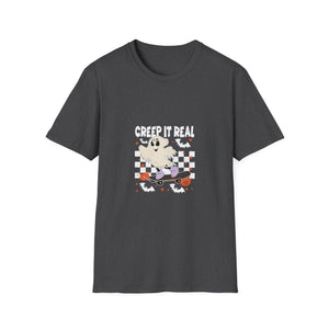 Creep It Real Vintage Ghost Halloween TeeUnisex Softstyle T-Shirt