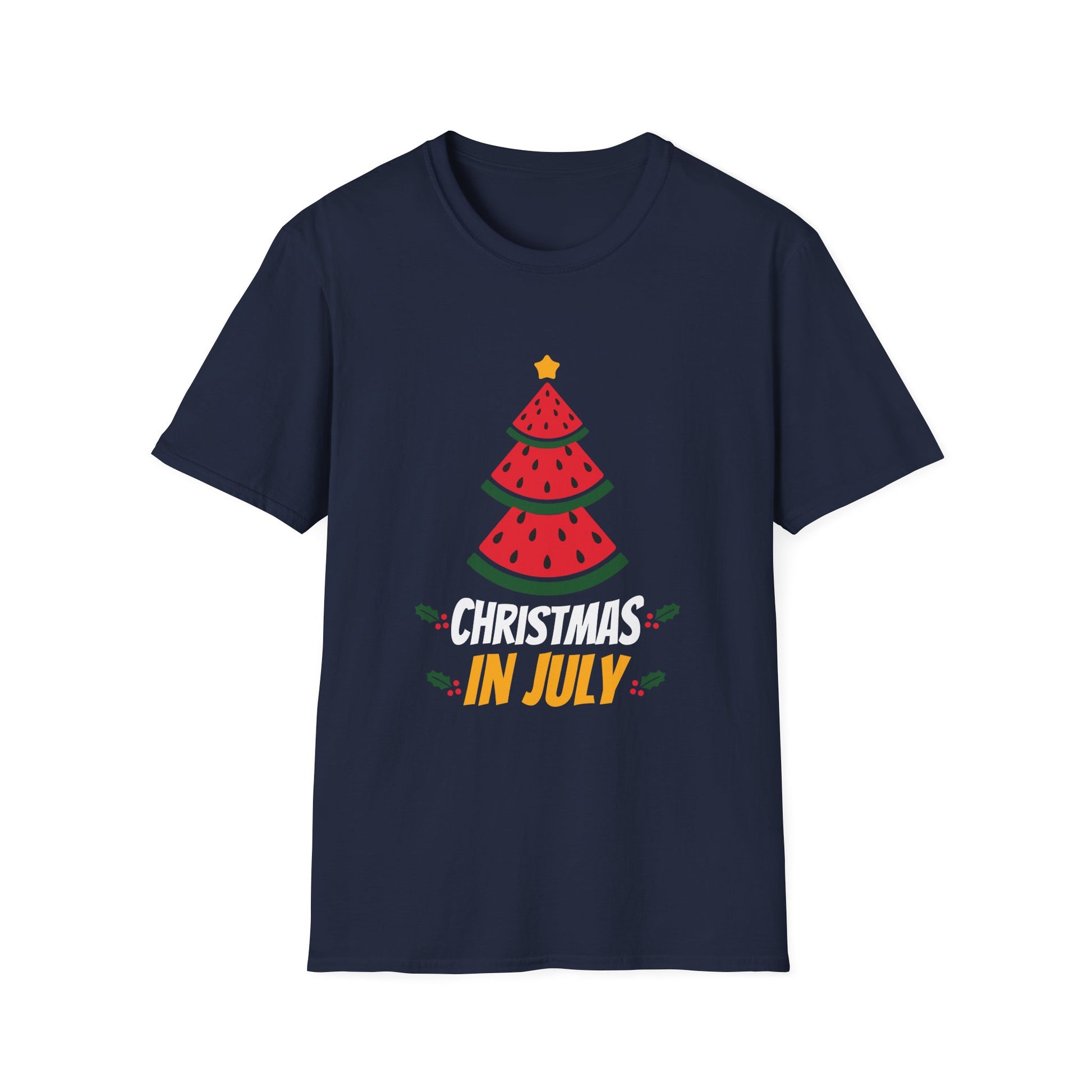 Christmas In July Watermelon Xmas Tree Summer Men Women Kids Unisex T-Shirt